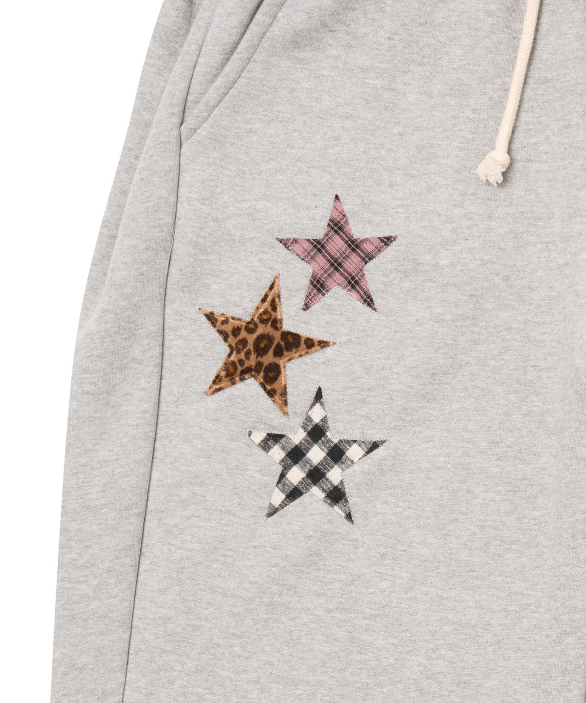 아모우(AMOU) Mix Star Applique Sweat pants GRAY