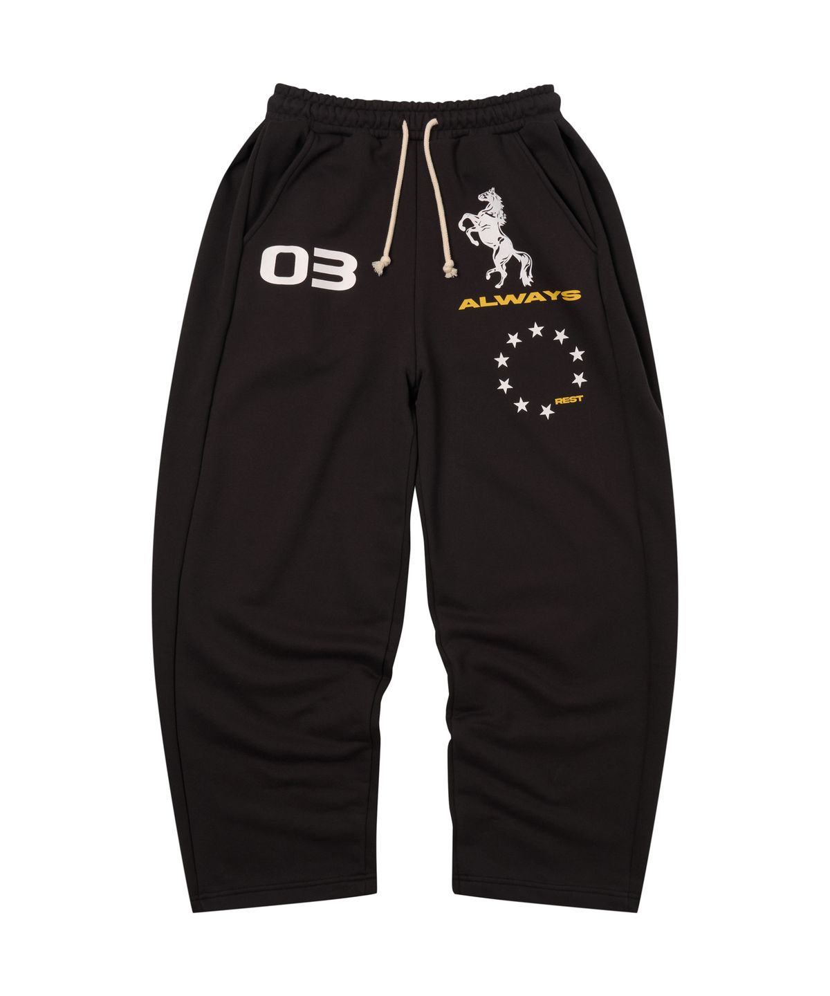 아모우(AMOU) AMOU Horse Sweat pants BLACK