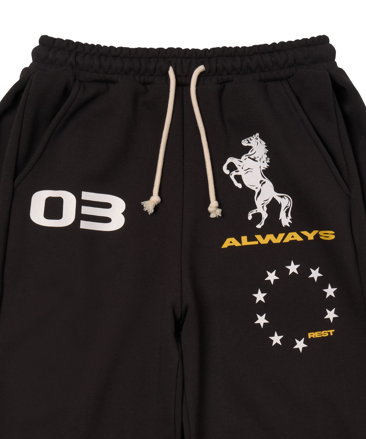 아모우(AMOU) AMOU Horse Sweat pants BLACK