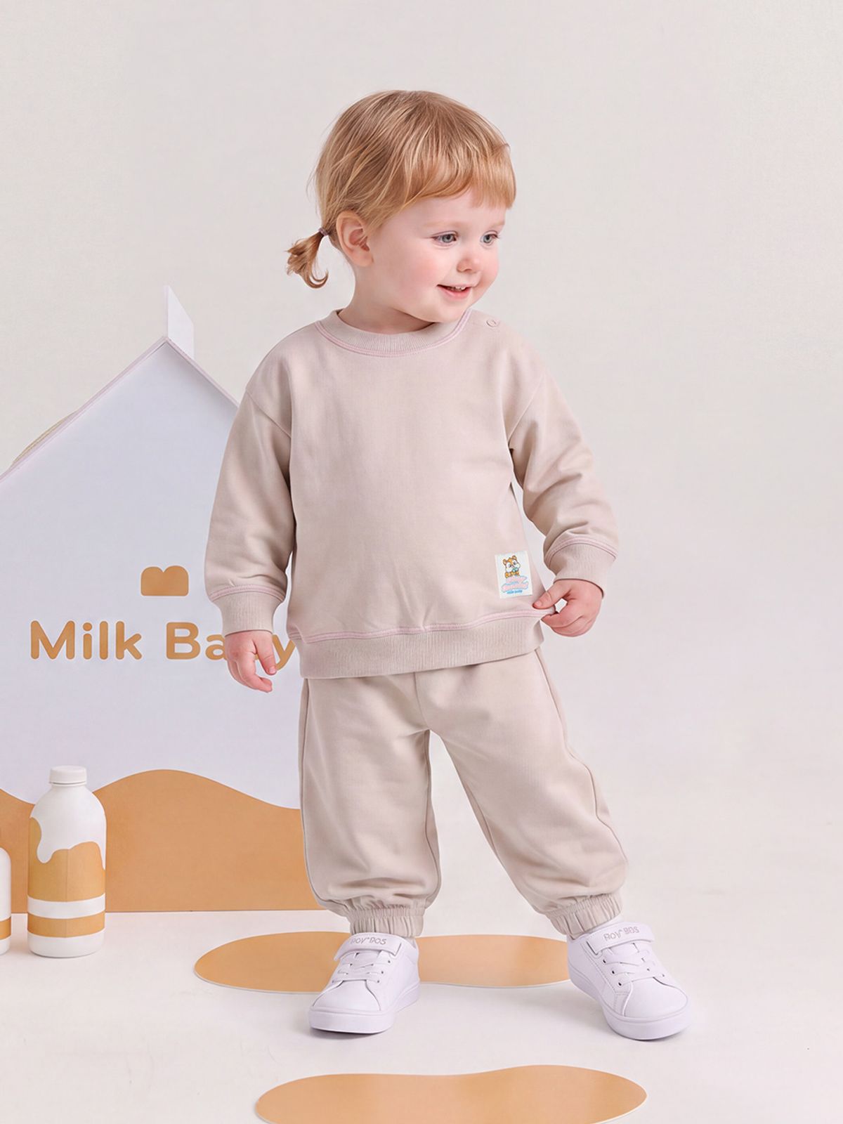 밀크베이비(MILKBABY) 부들 가이룹빠 스티치 상하복