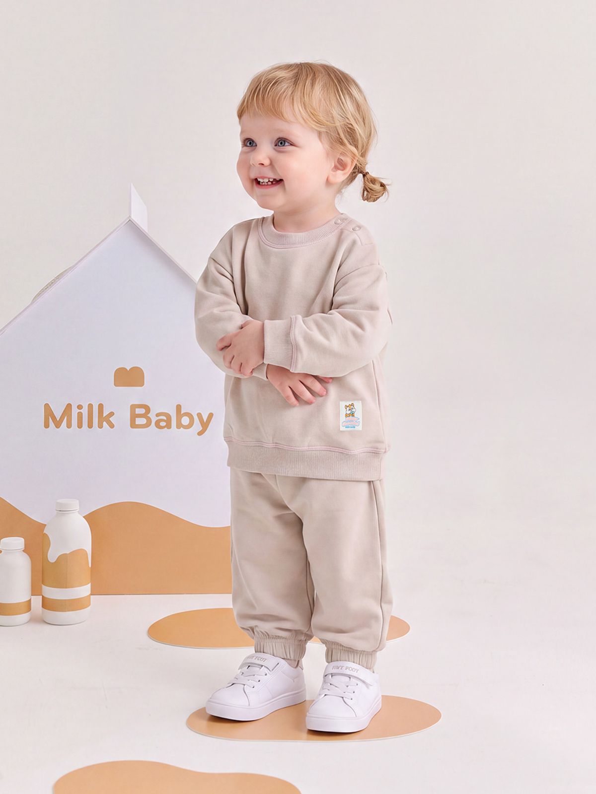 밀크베이비(MILKBABY) 부들 가이룹빠 스티치 상하복