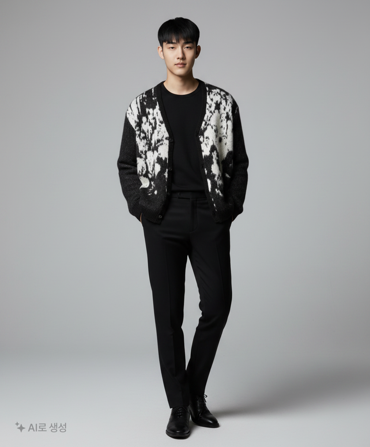 노매뉴얼(NOMANUAL) PPS HAIRY CARDIGAN - BLACK L