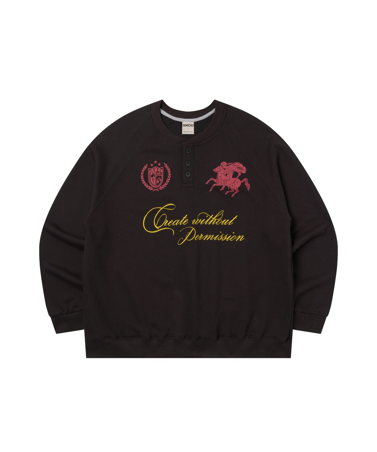 아모우(AMOU) Knight Henley neck BLACK
