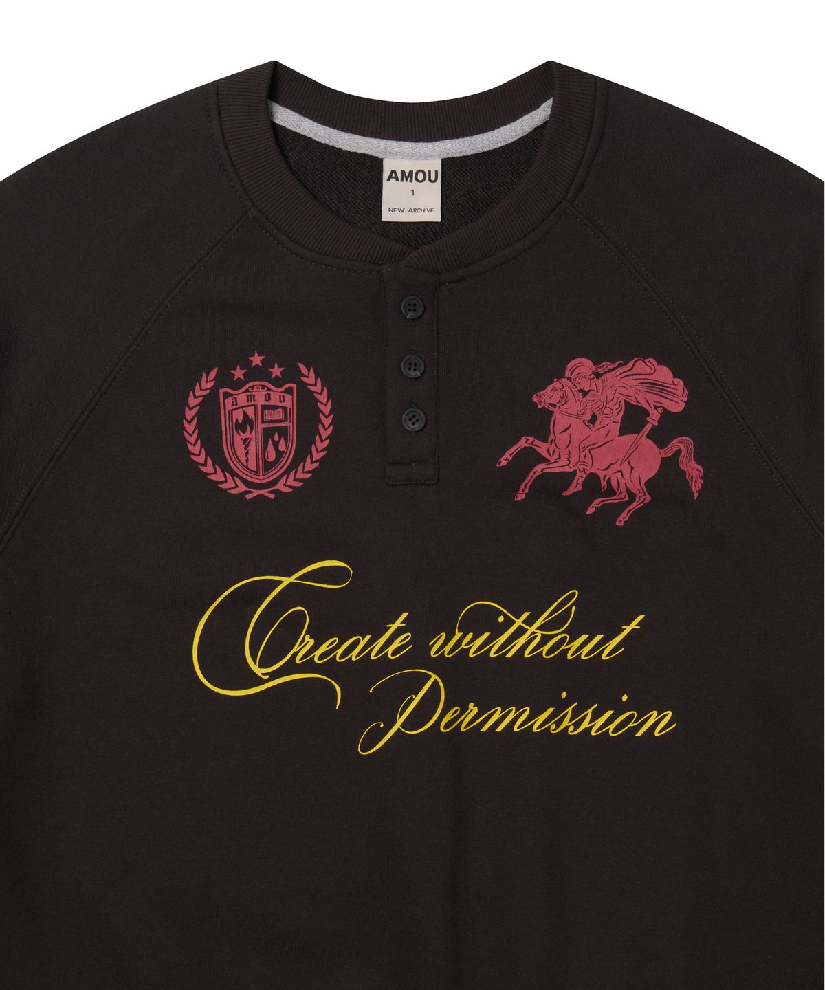 아모우(AMOU) Knight Henley neck BLACK