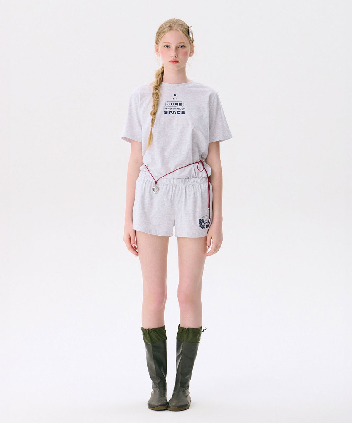준준스페이스(JUNEJUNE SPACE) Colorful Basic T-shirts_Grey(다채로운 기본 티셔츠_그레이)