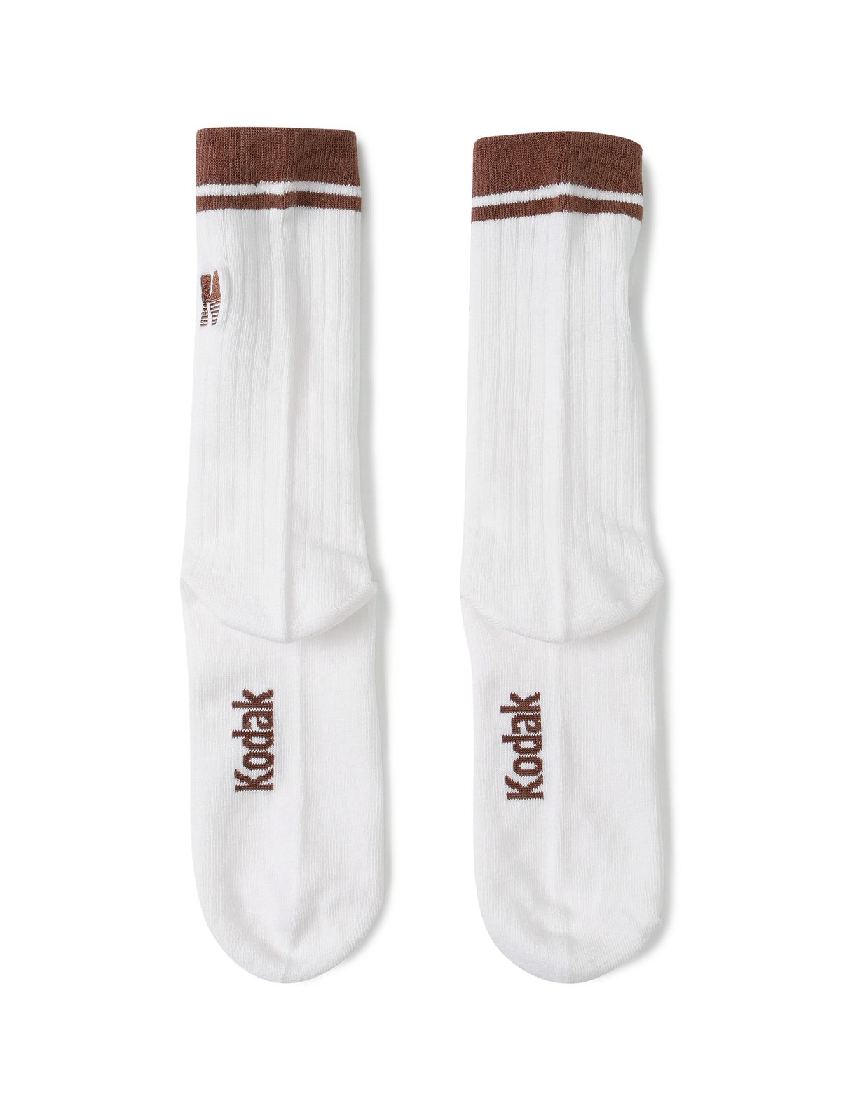 코닥(KODAK) 심볼 자수 크루 삭스 BROWN
