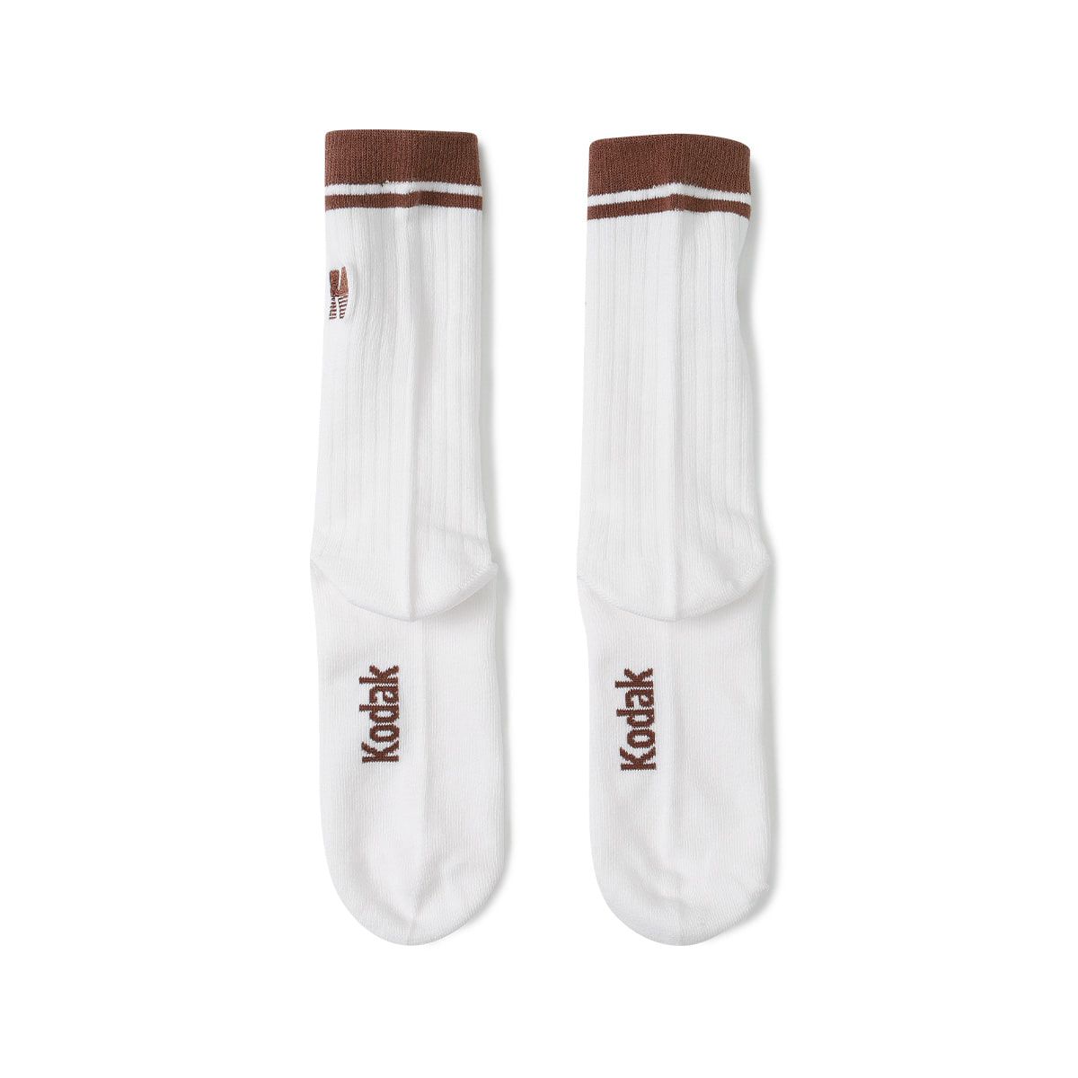 코닥(KODAK) 심볼 자수 크루 삭스 BROWN