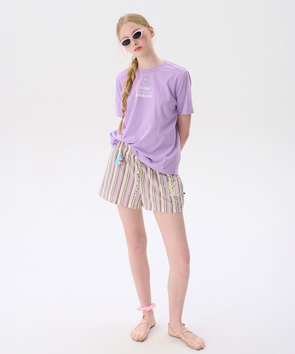 준준스페이스(JUNEJUNE SPACE) Colorful Basic T-shirts_Purple(다채로운 기본 티셔츠_퍼플)