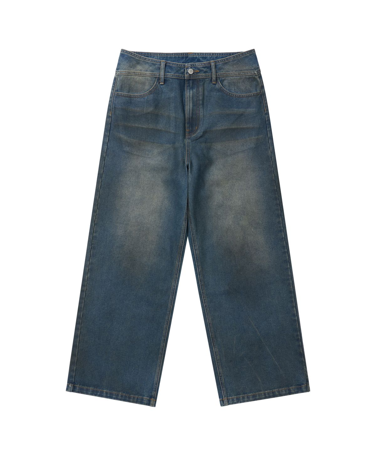 아캄(AAKAM) Dirty Waxed Denim Pants (Blue)