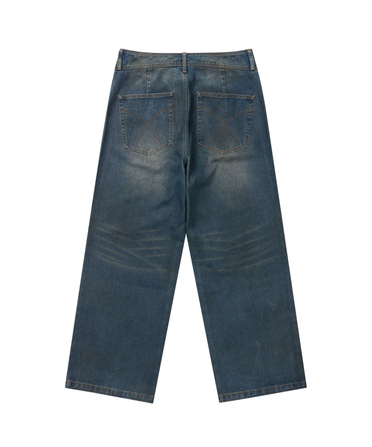 아캄(AAKAM) Dirty Waxed Denim Pants (Blue)