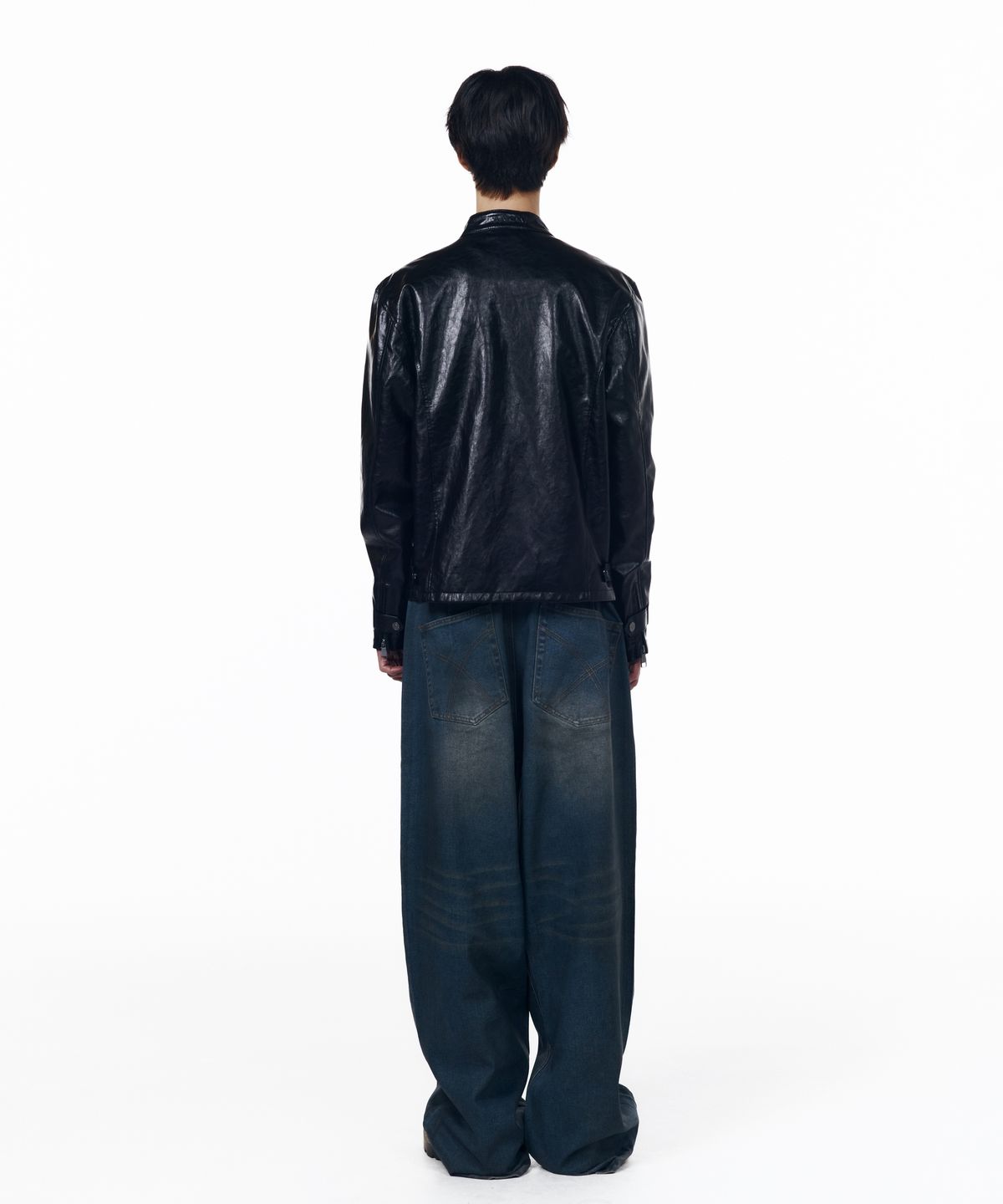 아캄(AAKAM) Dirty Waxed Denim Pants (Blue)