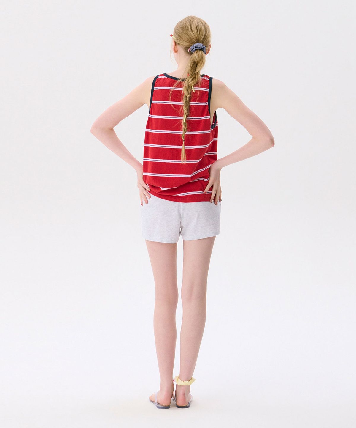 준준스페이스(JUNEJUNE SPACE) Striped Sleeveless Top_Red(스트라이프 민소매 탑_레드)