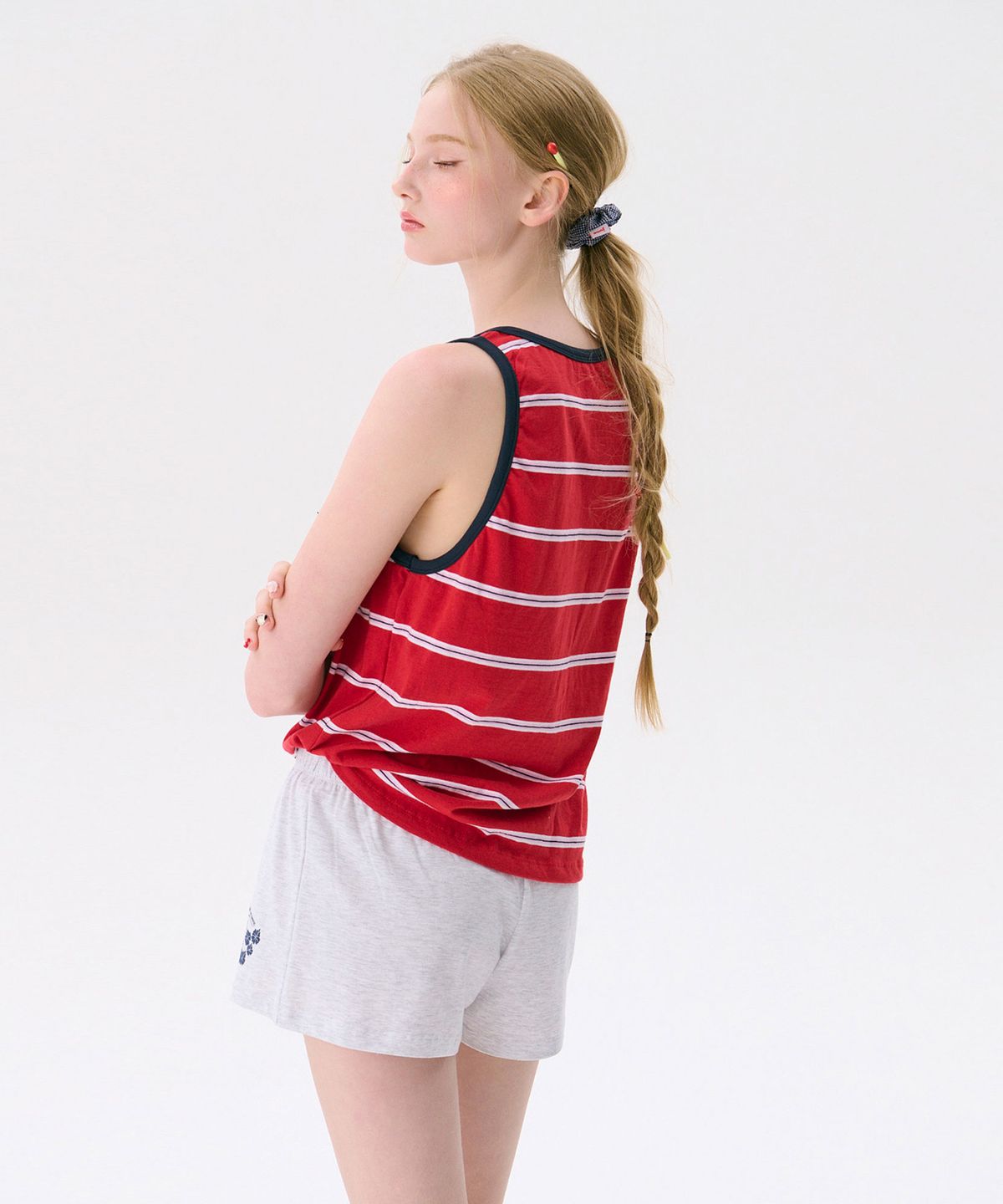 준준스페이스(JUNEJUNE SPACE) Striped Sleeveless Top_Red(스트라이프 민소매 탑_레드)