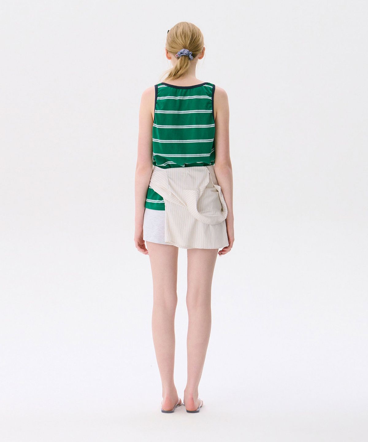 준준스페이스(JUNEJUNE SPACE) Striped Sleeveless Top_Green(스트라이프 민소매 탑_그린)