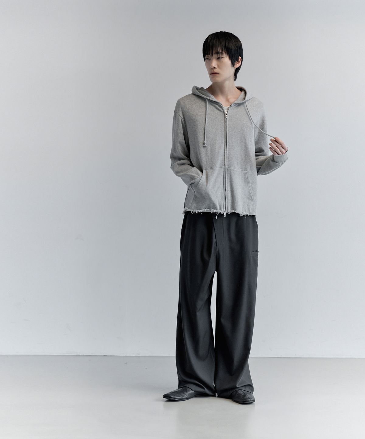 키류(KIRYU) WRAP SLACKS_CHACOAL
