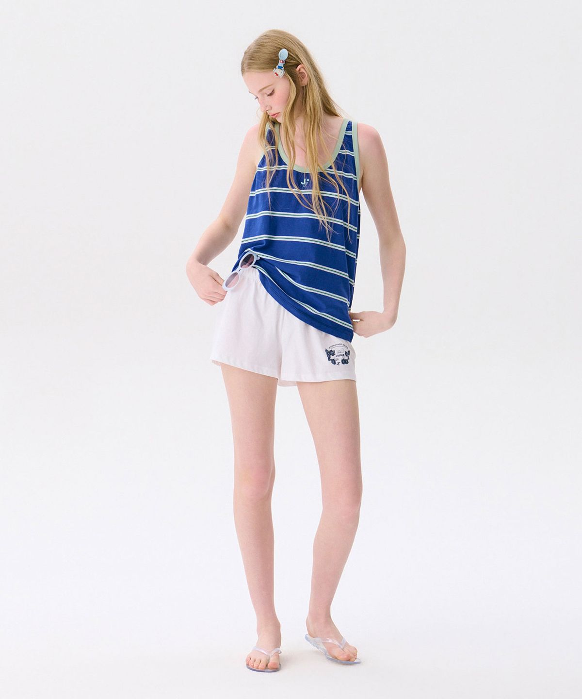 준준스페이스(JUNEJUNE SPACE) Striped Sleeveless Top_Blue(스트라이프 민소매 탑_블루)