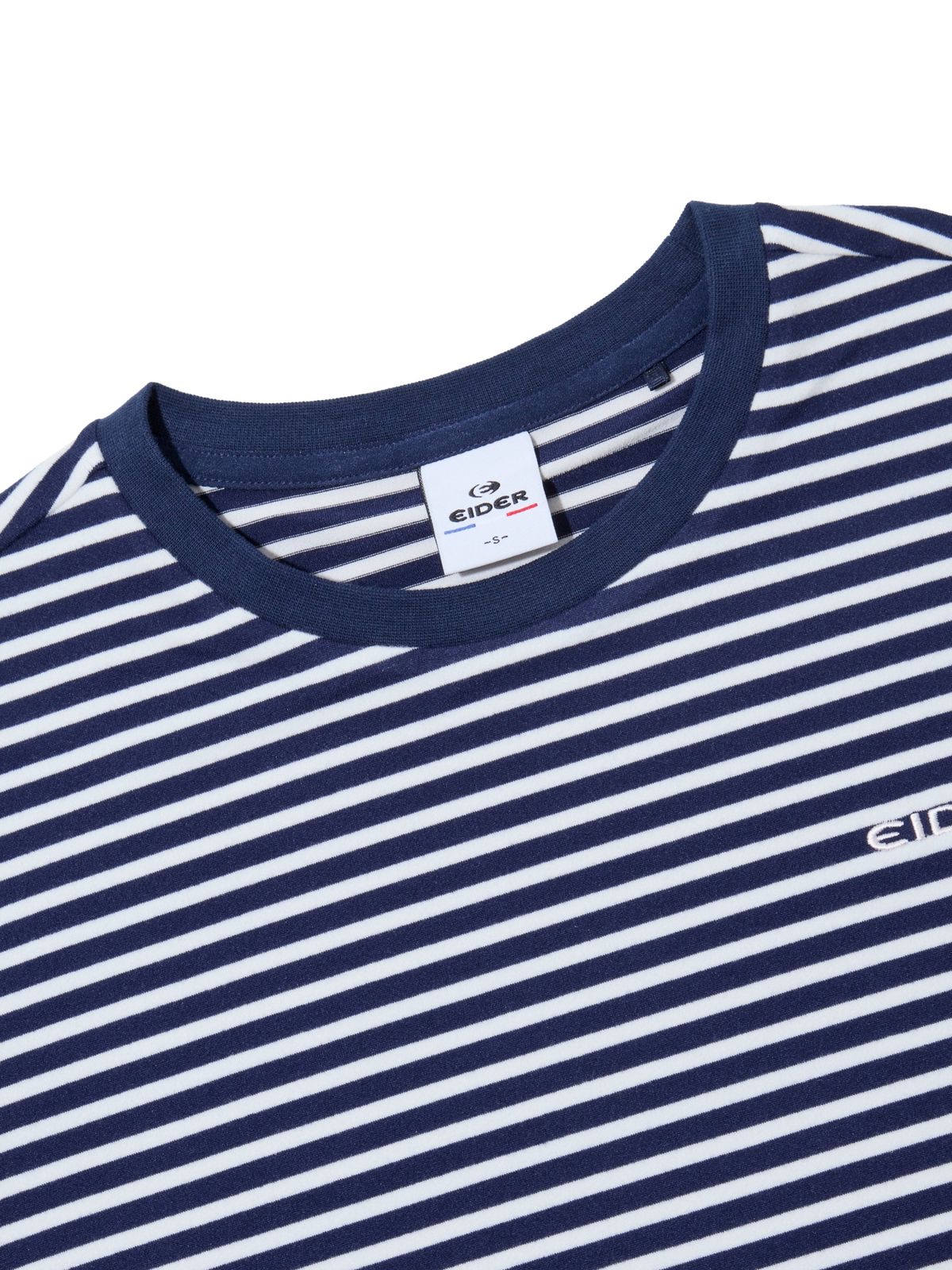아이더(EIDER) POP 여성 스트라이프 라운드 티셔츠_Dark Navy