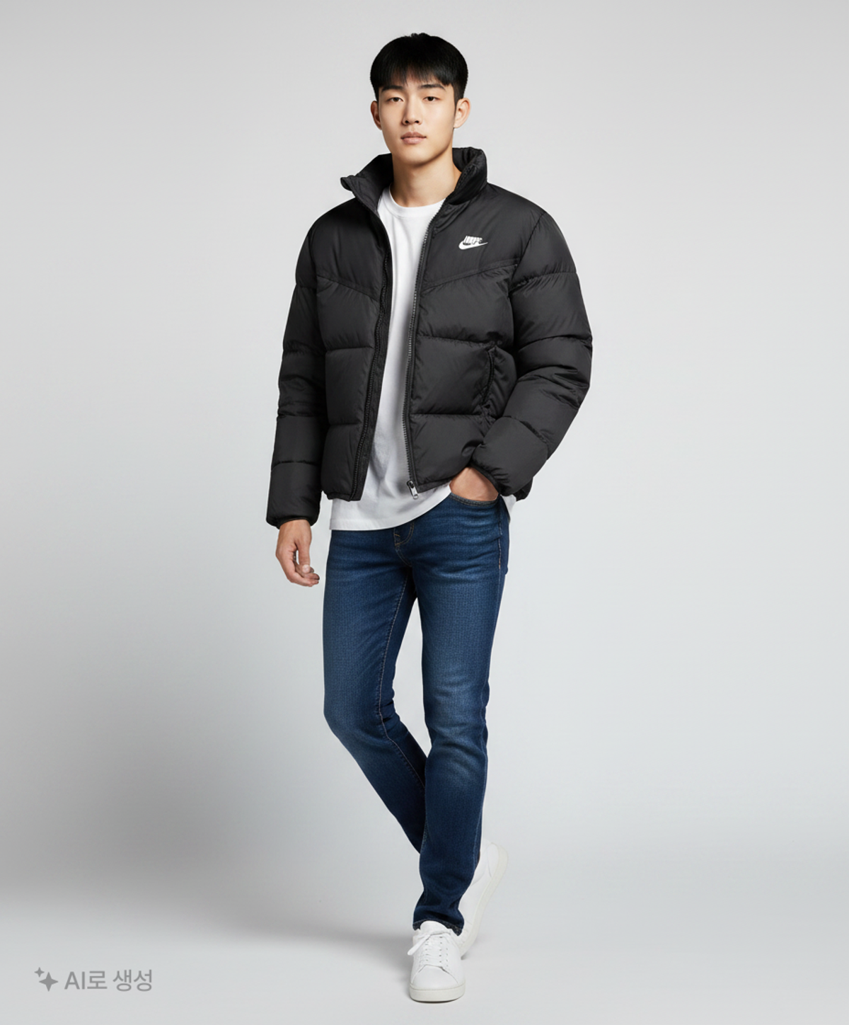 나이키(NIKE) 스포츠웨어 클럽 패딩 자켓 M - 블랙:화이트 / FB7369-010 110