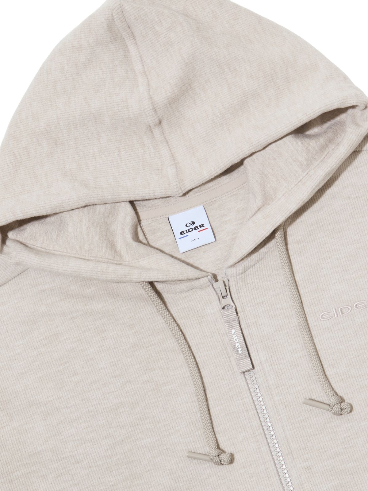 아이더(EIDER) POP 소프트 골지 여성 후드 짚업_MID BEIGE