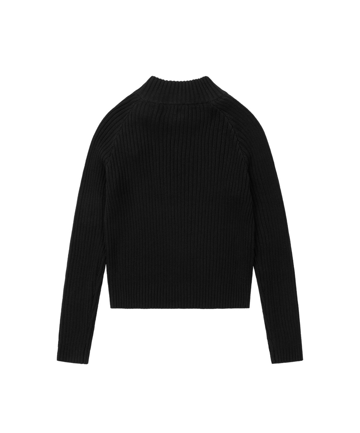 아캄(AAKAM) Slant Zipper Belted Knit (Black)