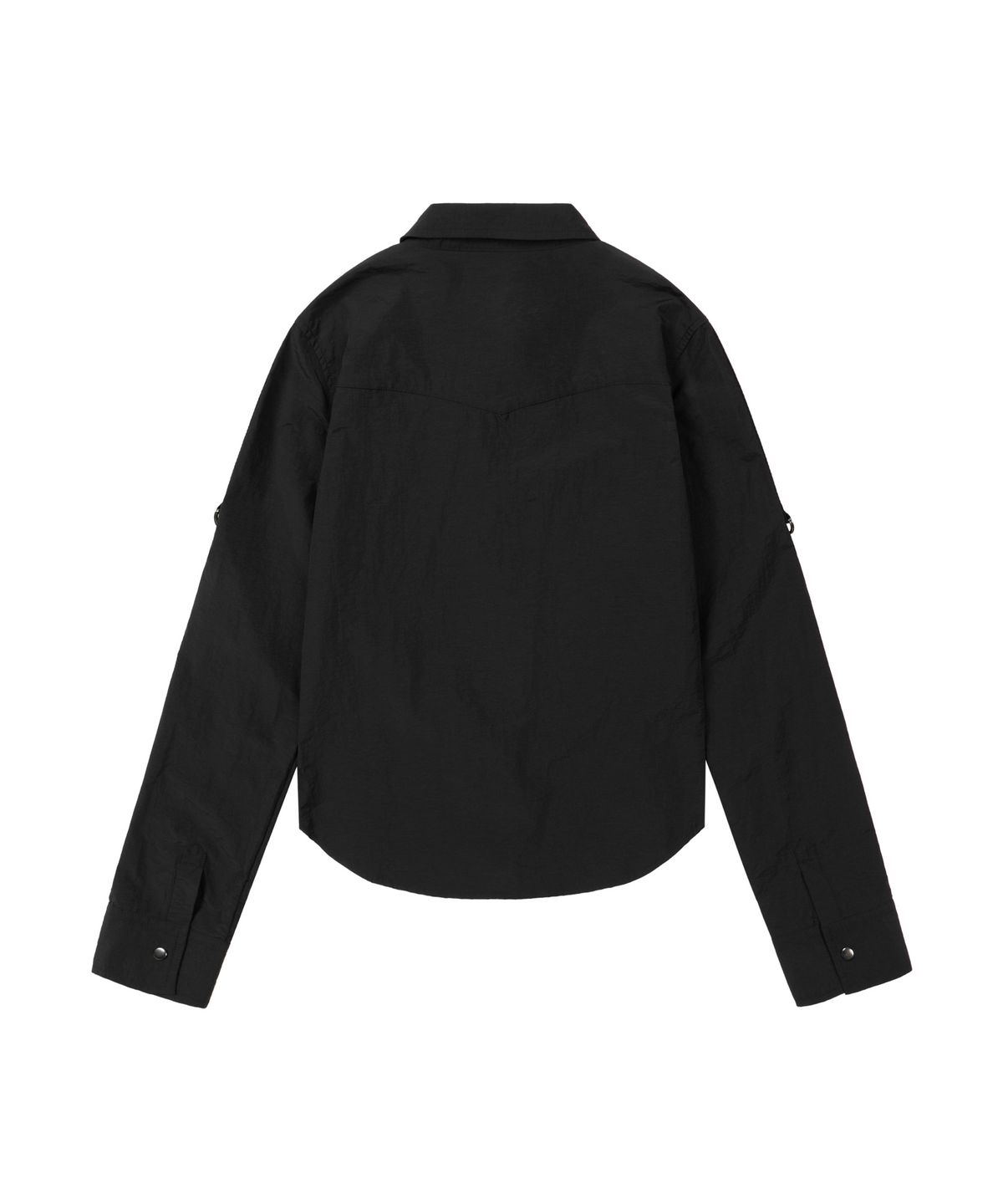 아캄(AAKAM) Roll-Up Nylon Safari Shirts (Black)