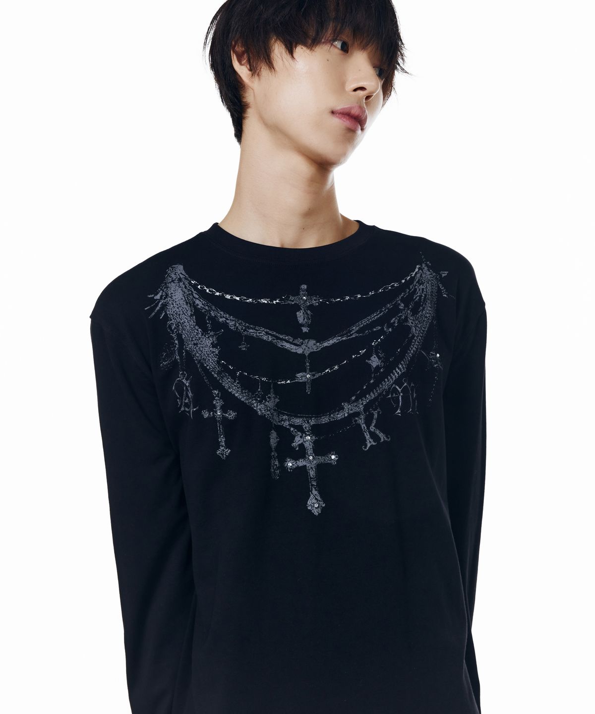 아캄(AAKAM) Gothic Chain Printed Long Sleeve (Black)