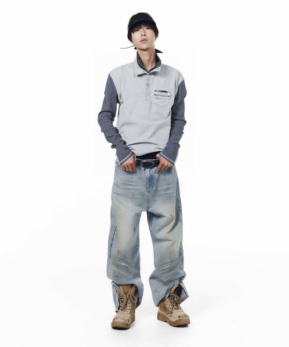 아캄(AAKAM) Double High Neck Long Sleeve (Gray)