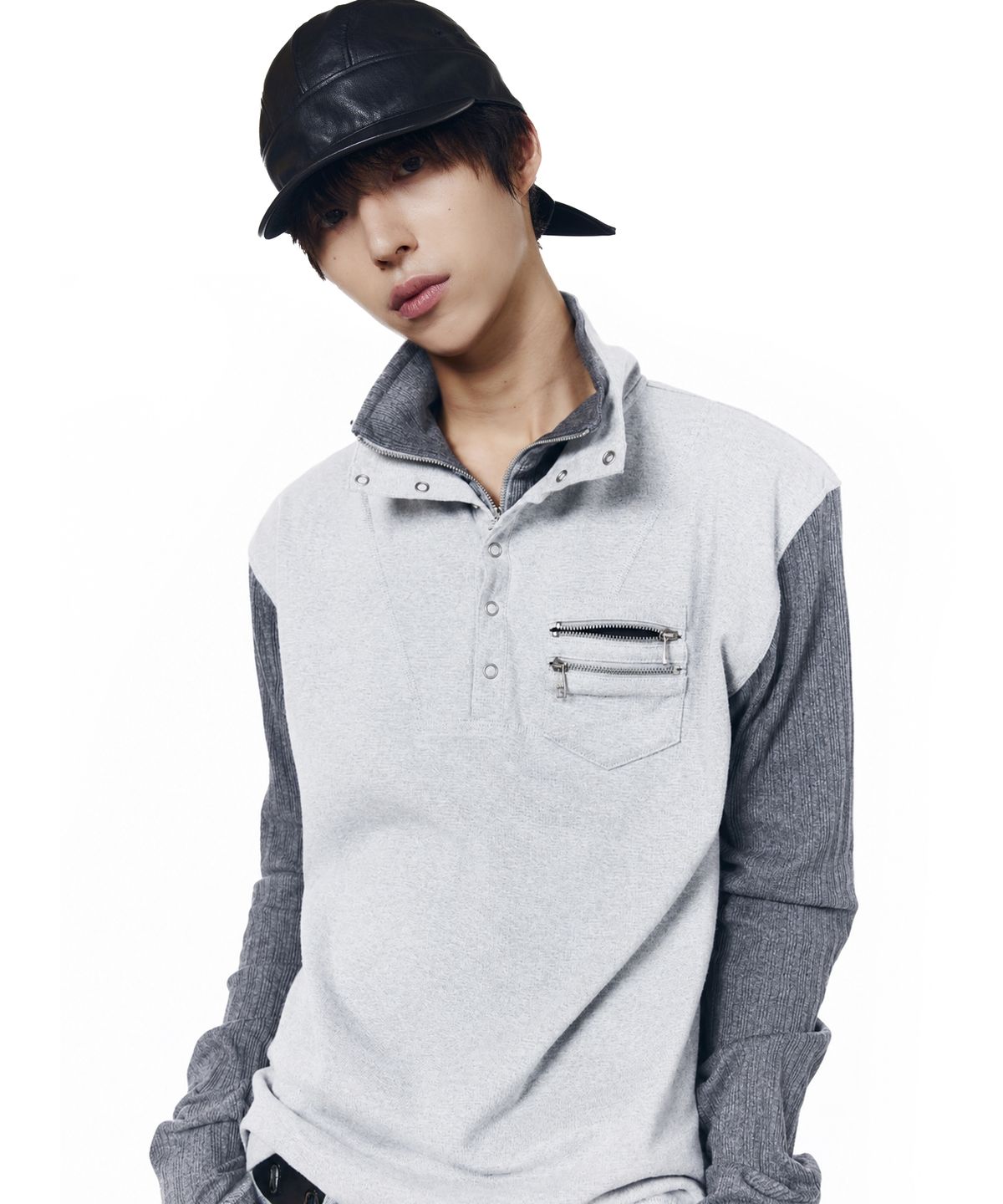 아캄(AAKAM) Double High Neck Long Sleeve (Gray)
