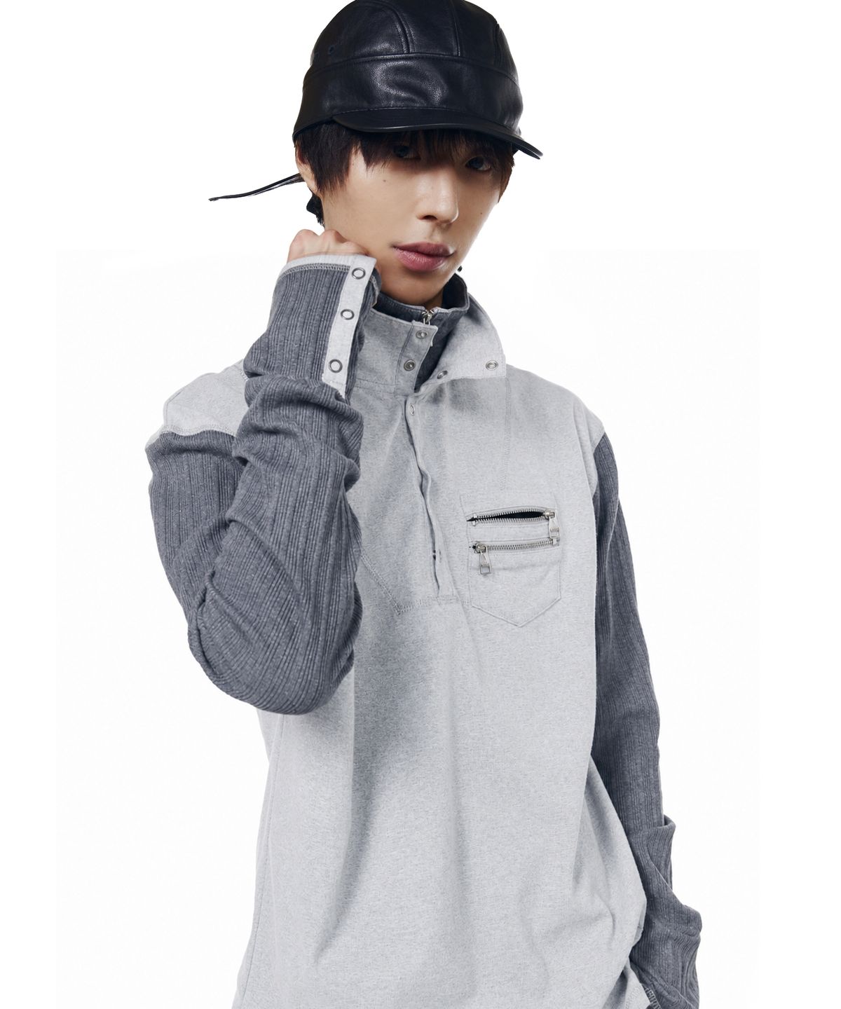 아캄(AAKAM) Double High Neck Long Sleeve (Gray)