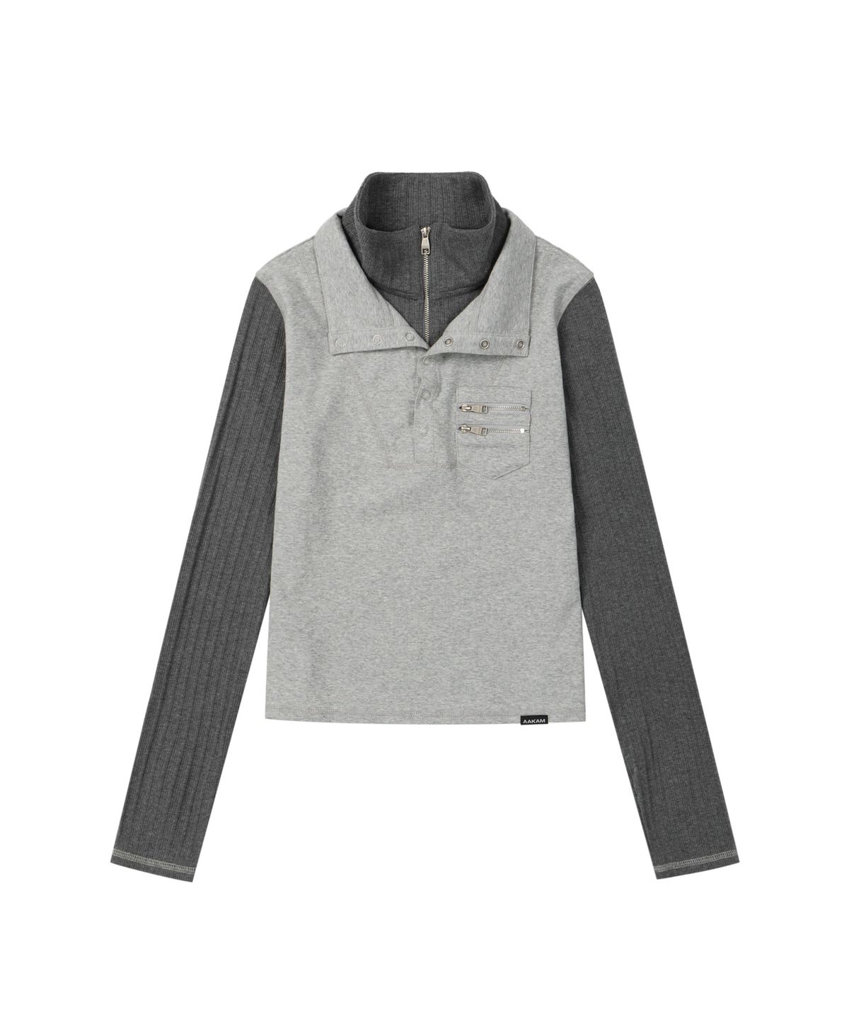 아캄(AAKAM) Double High Neck Long Sleeve (Gray)