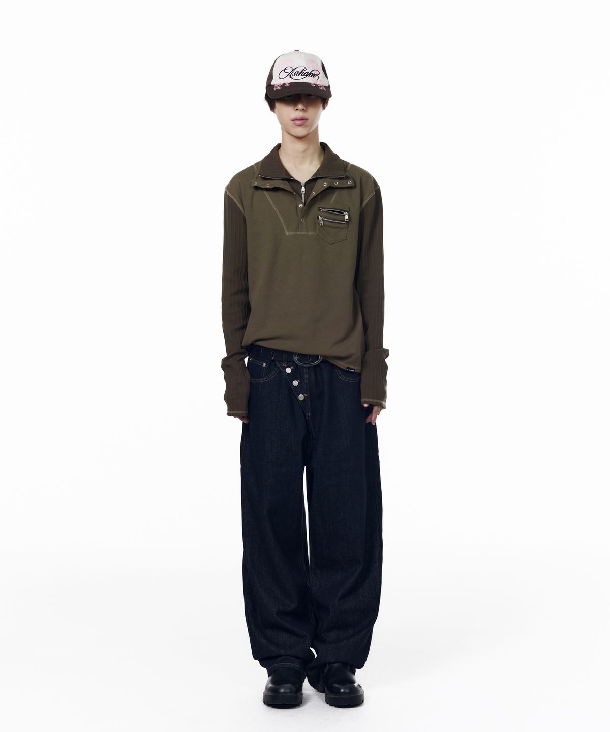 아캄(AAKAM) Double High Neck Long Sleeve (Brown)