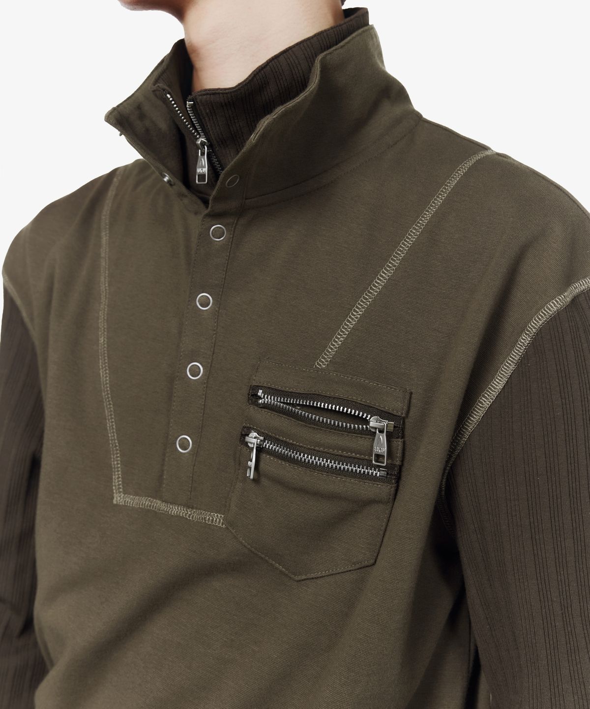 아캄(AAKAM) Double High Neck Long Sleeve (Brown)