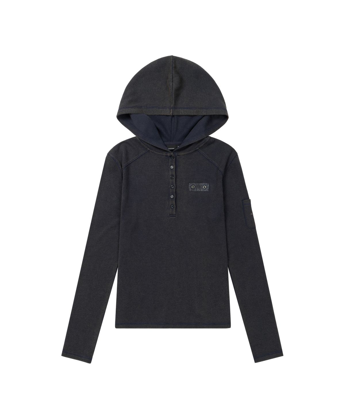 아캄(AAKAM) Bleach Washed Hooded Long Sleeve (Navy)