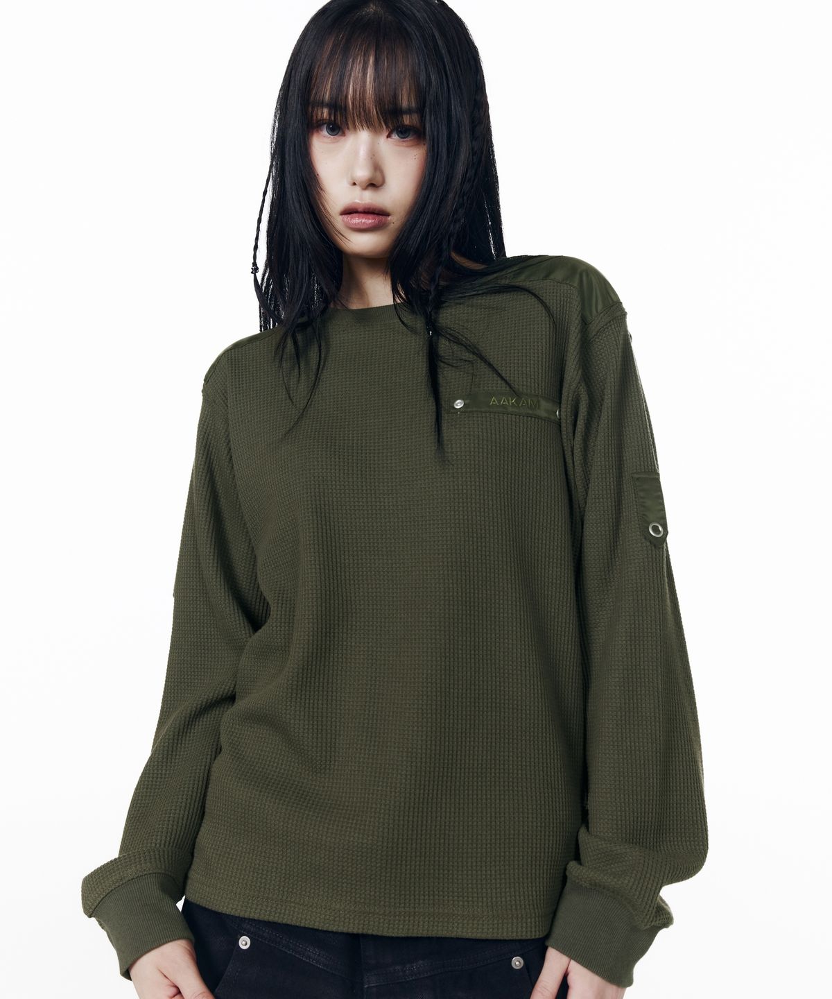 아캄(AAKAM) Waffle Aviator Long Sleeve (Khaki)
