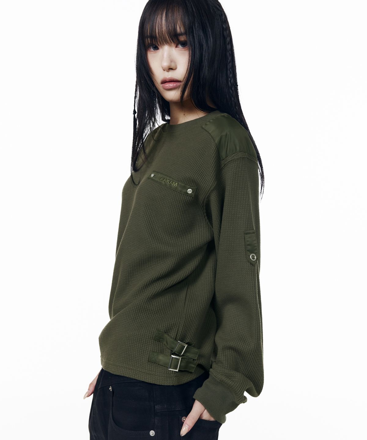 아캄(AAKAM) Waffle Aviator Long Sleeve (Khaki)