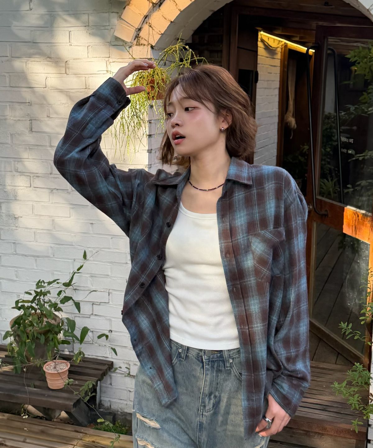 아모우(AMOU) AMOU Core Flannel Shirts BROWN