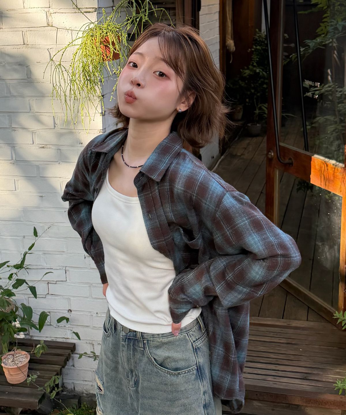 아모우(AMOU) AMOU Core Flannel Shirts BROWN