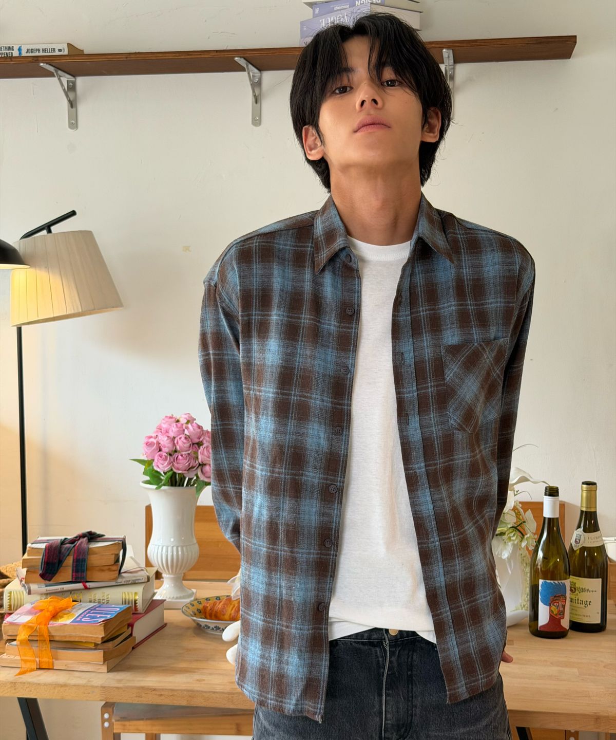 아모우(AMOU) AMOU Core Flannel Shirts BROWN