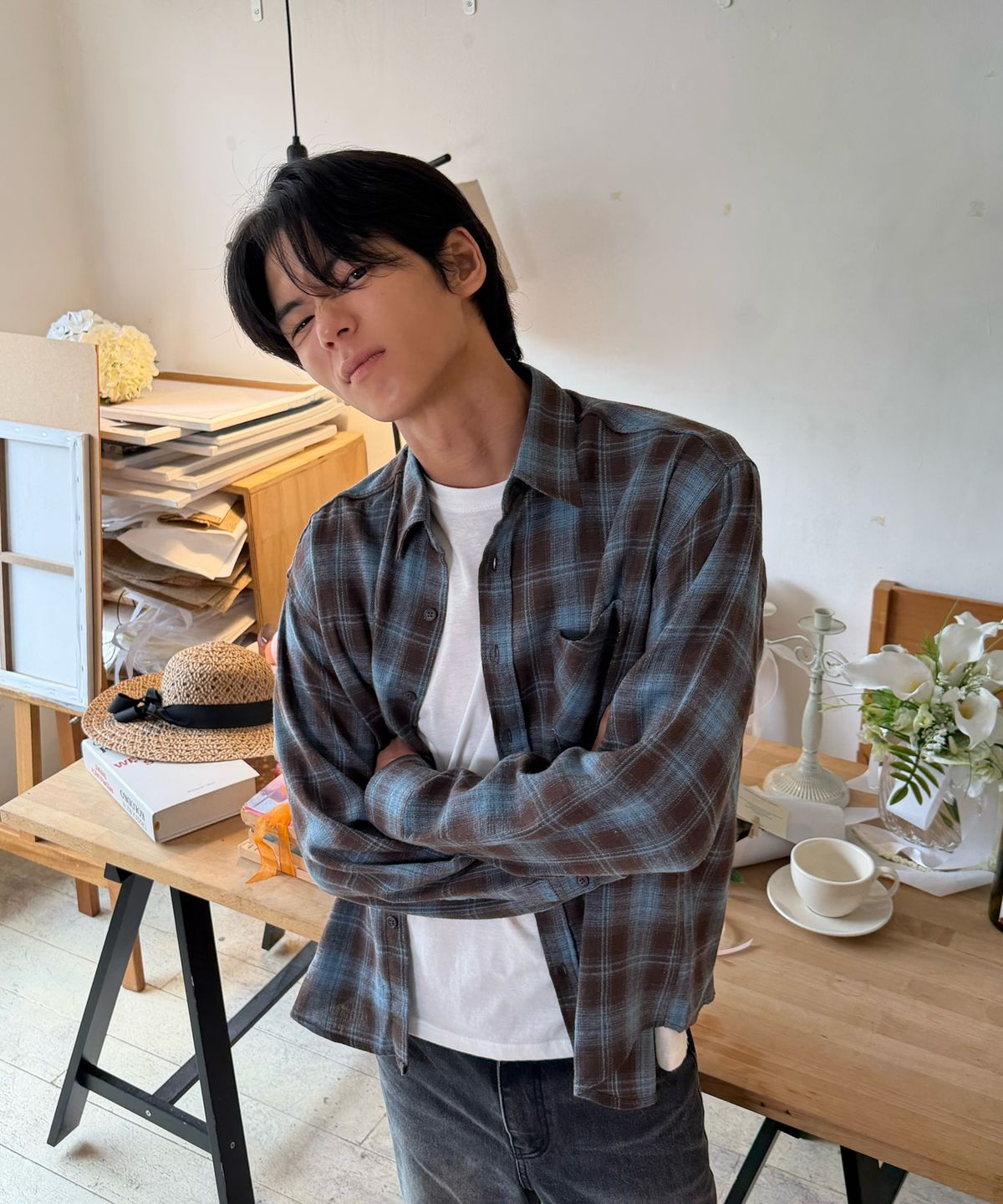 아모우(AMOU) AMOU Core Flannel Shirts BROWN
