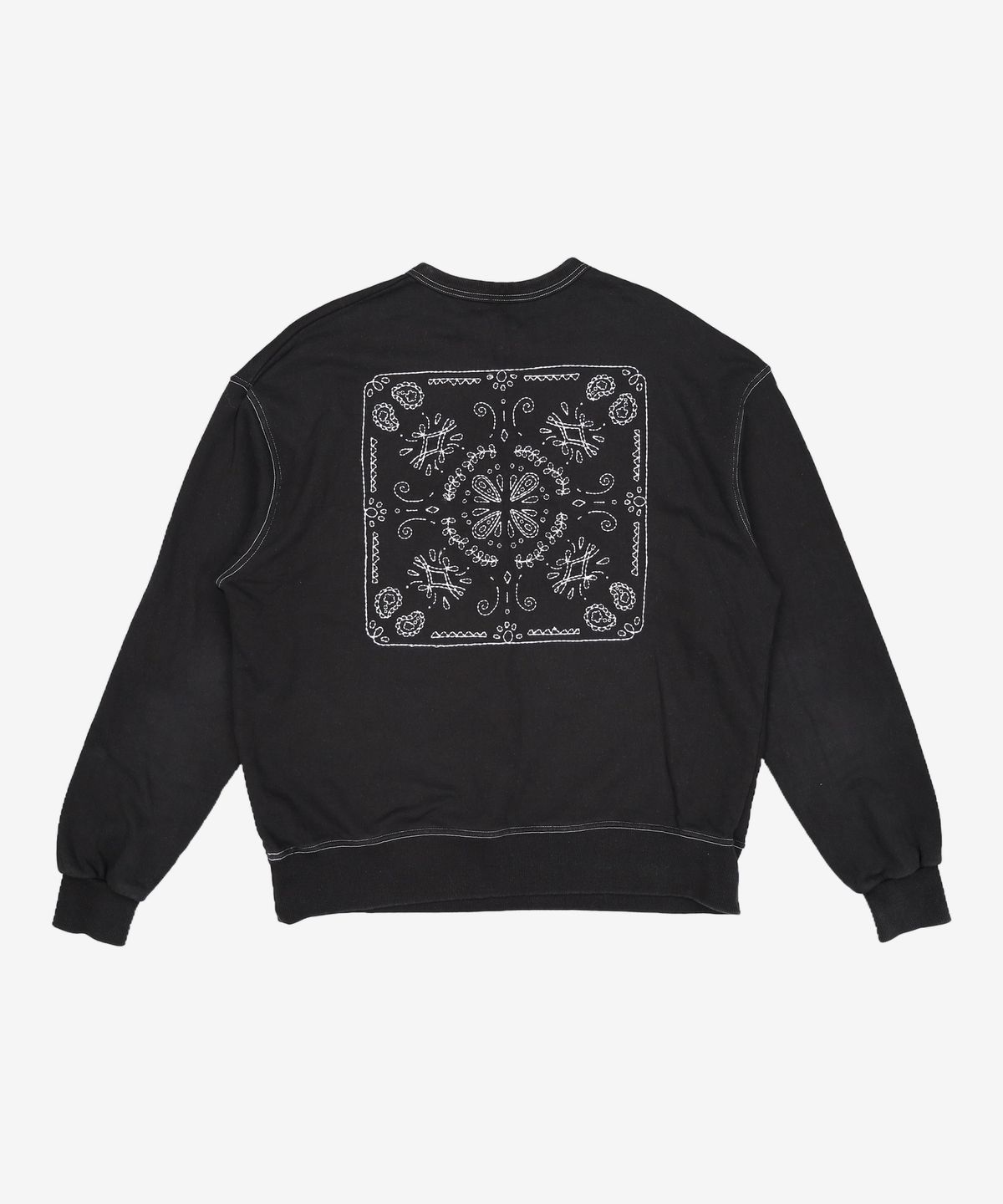프리즘웍스(FRIZMWORKS) NEEDLEWORK STITCH SWEATSHIRT _ BLACK XL