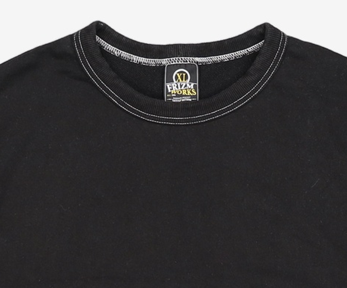 프리즘웍스(FRIZMWORKS) NEEDLEWORK STITCH SWEATSHIRT _ BLACK XL