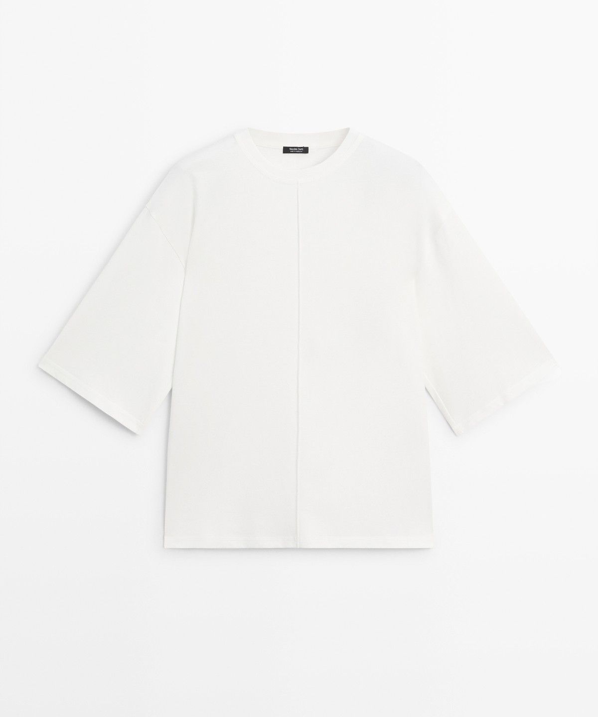 마시모두띠(MASSIMO DUTTI) 100% 코튼 솔기 반팔 티셔츠