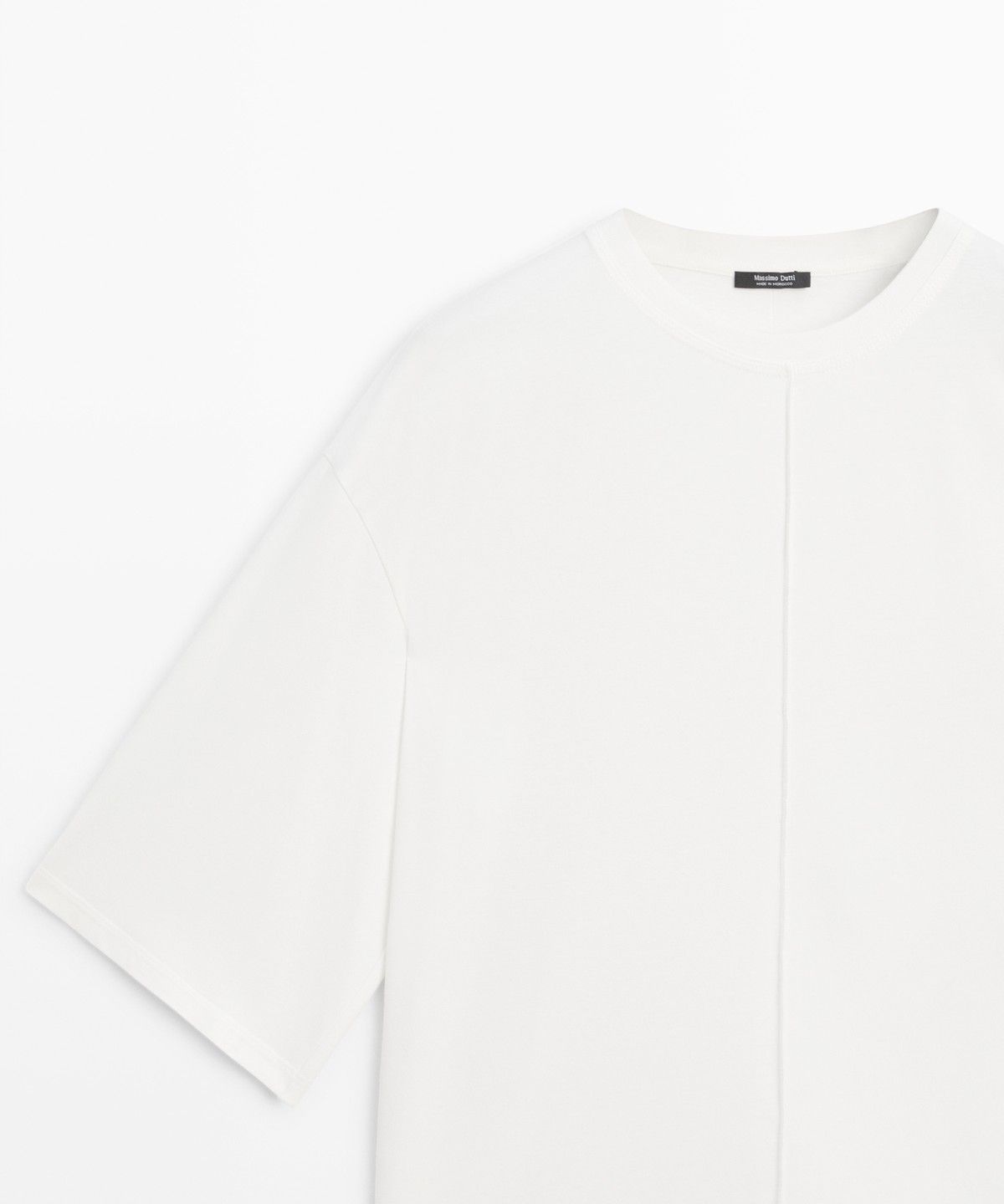 마시모두띠(MASSIMO DUTTI) 100% 코튼 솔기 반팔 티셔츠