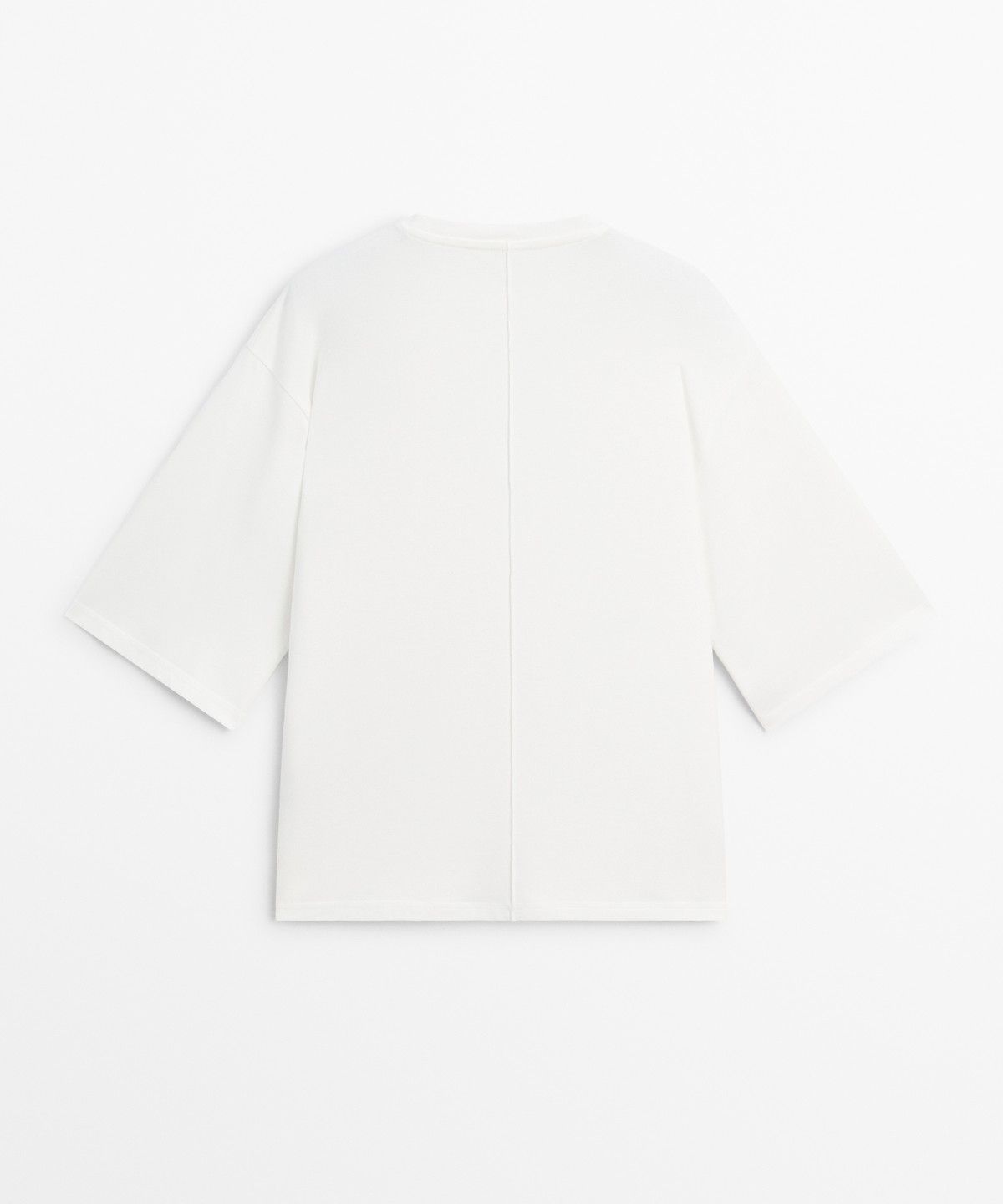 마시모두띠(MASSIMO DUTTI) 100% 코튼 솔기 반팔 티셔츠