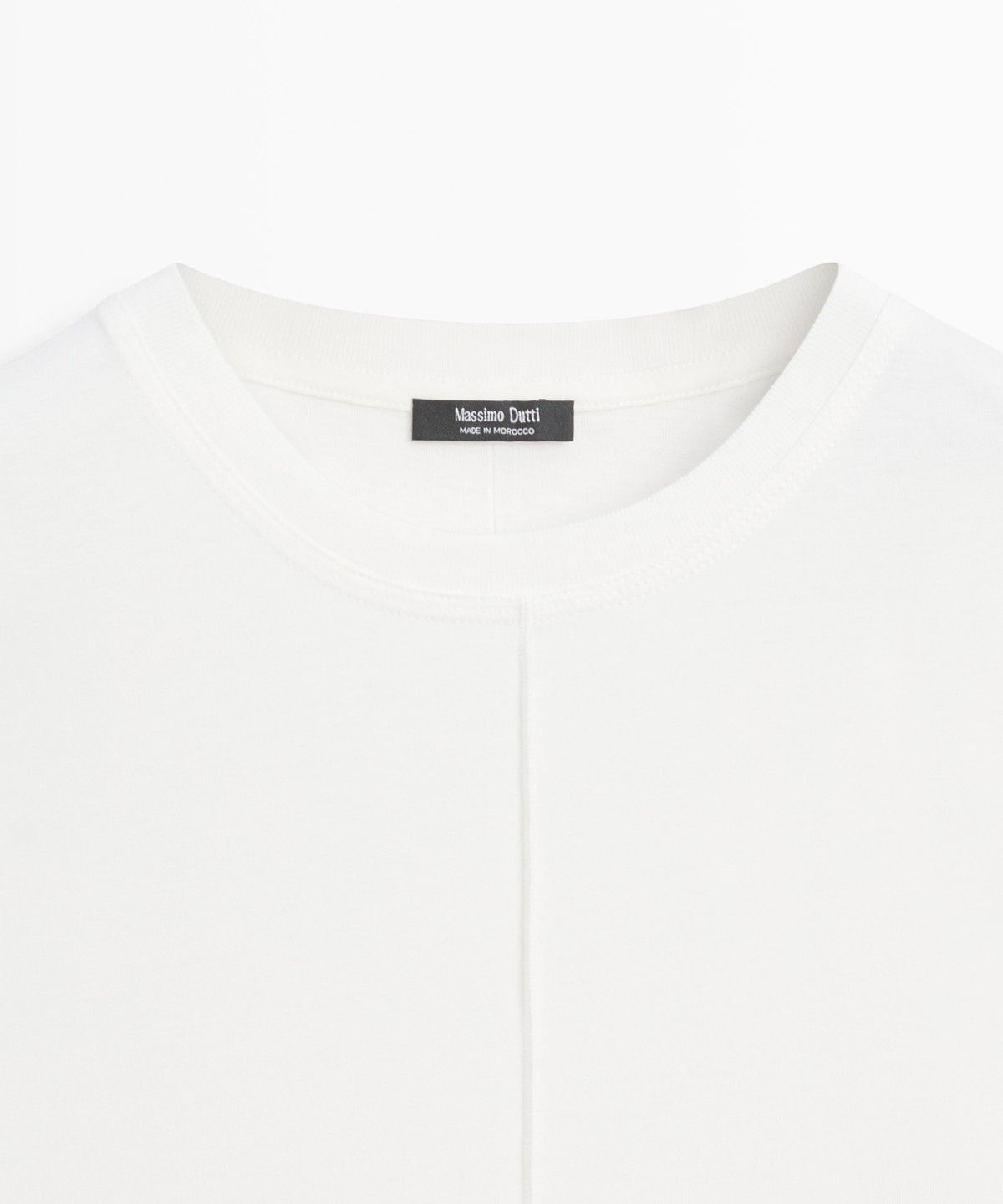 마시모두띠(MASSIMO DUTTI) 100% 코튼 솔기 반팔 티셔츠