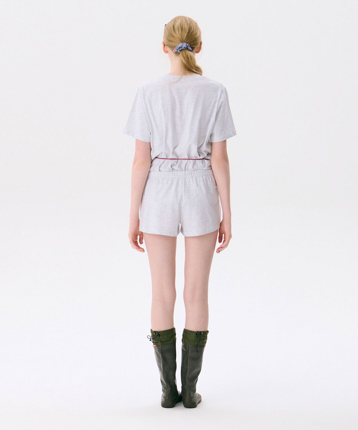 준준스페이스(JUNEJUNE SPACE) Hawaiian Print Shorts_Light Gray(하와이안 프린트 반바지_라이트그레이)
