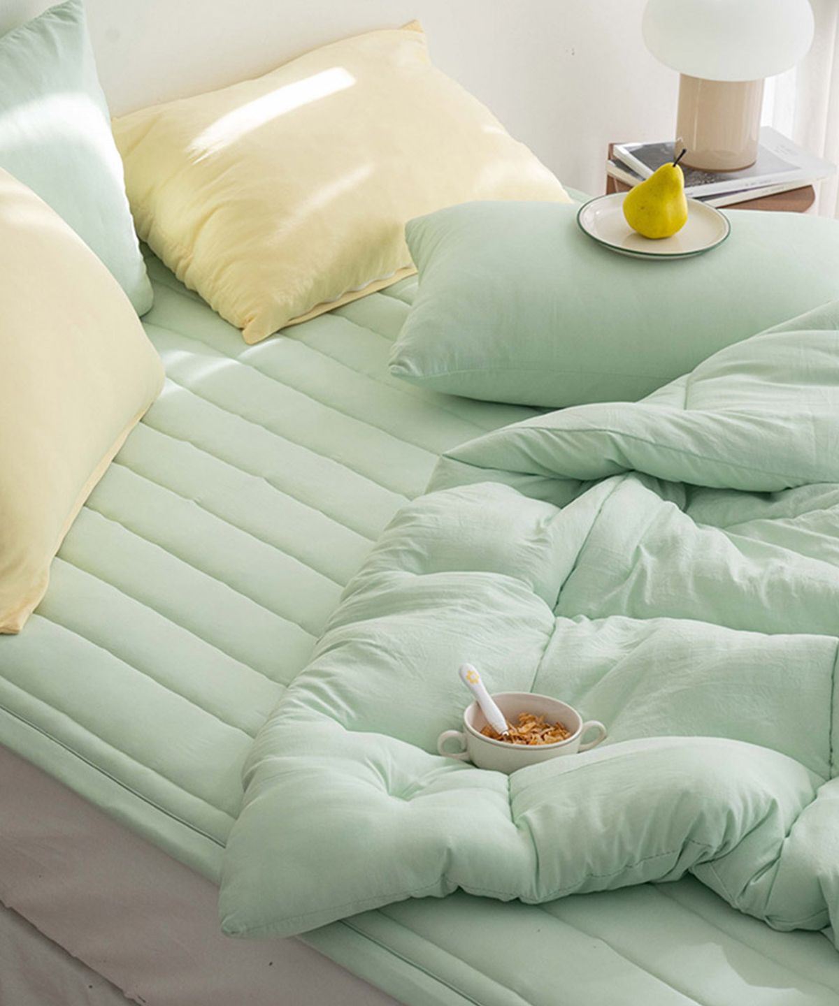 샤이닝홈(SHININGHOME) 요아린 플럼팝 소프트마이크로 차렵이불 베개세트 Q