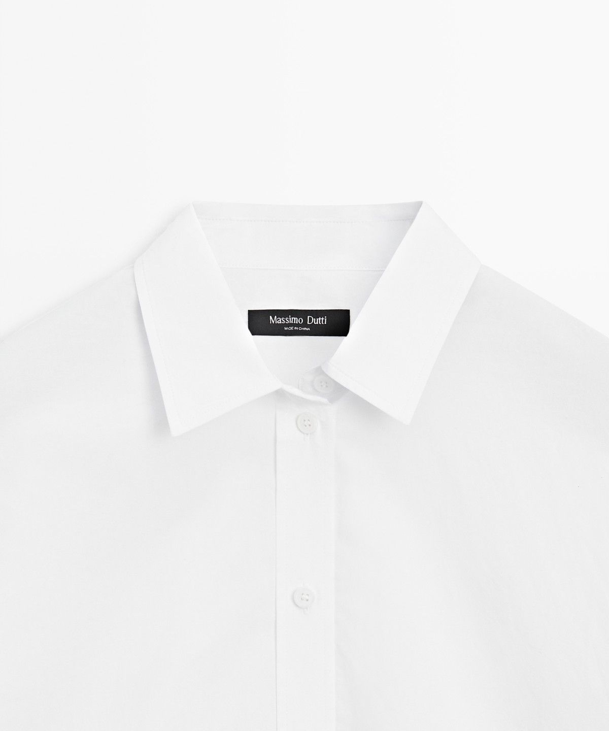 마시모두띠(MASSIMO DUTTI) 백 디테일 100% 코튼 포플린 셔츠