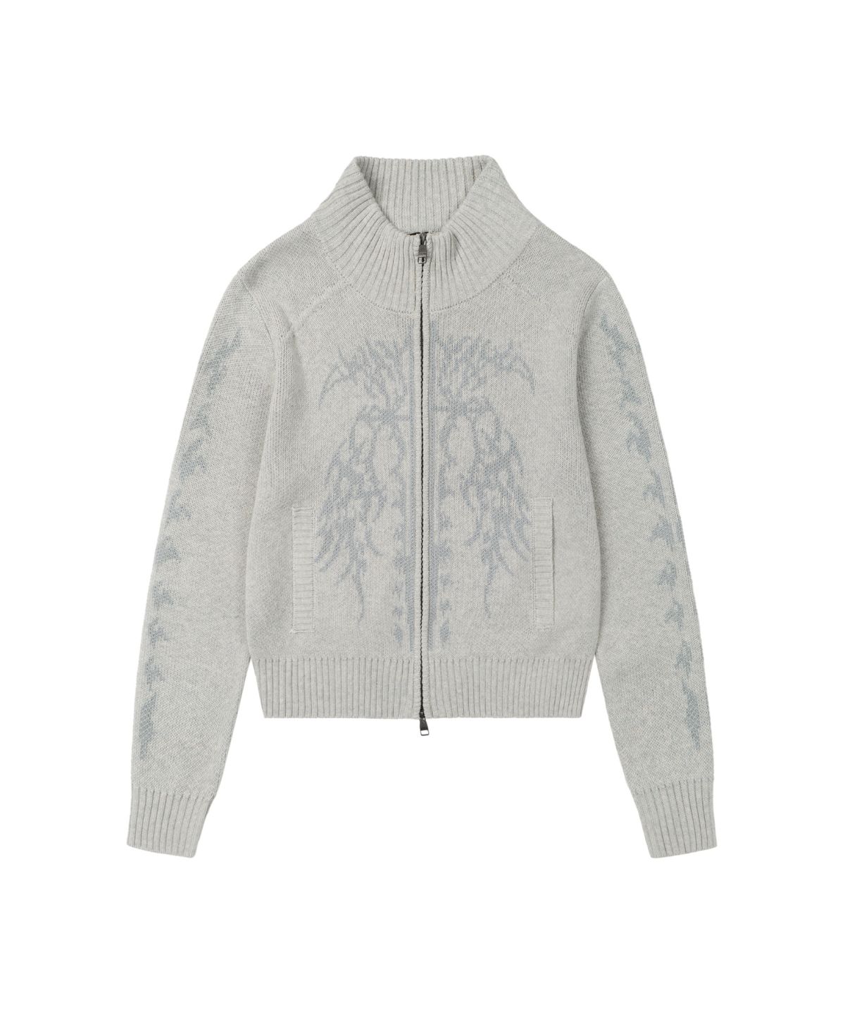아캄(AAKAM) Gothic Jacquard Knit Zip-Up (Gray)