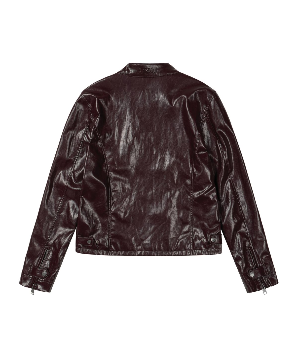 아캄(AAKAM) Slant Studded Leather Jacket (Burgundy)